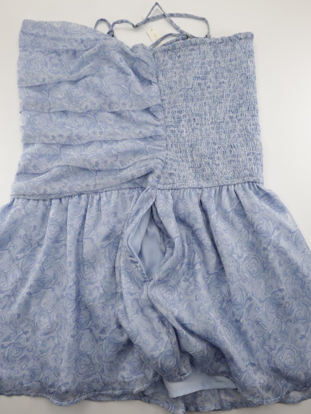 Hollister Women Pocket Floral Adjustable Strap Chiffon Skort Dress Blue Size XL - Picture 8 of 9
